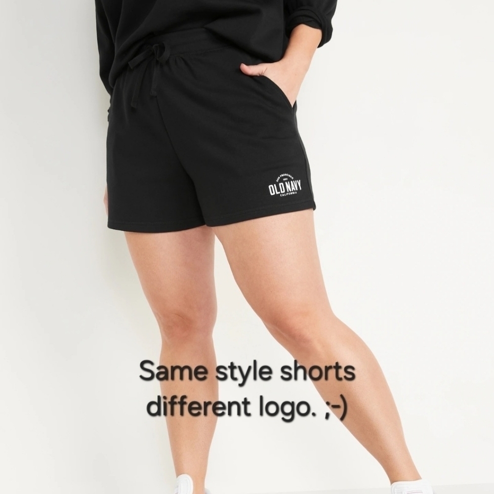 OLD NAVY•Extra High Waisted Vintage Fleece Lounge Shorts•Drawstring•Black•XL•NWT